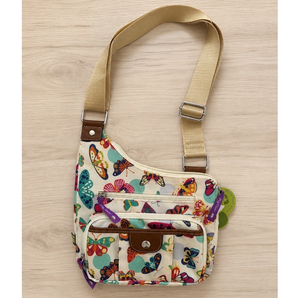 Lily Bloom Brenda Mid Crossbody Bag Butterfly Print Recycled Karma Bloom NEW